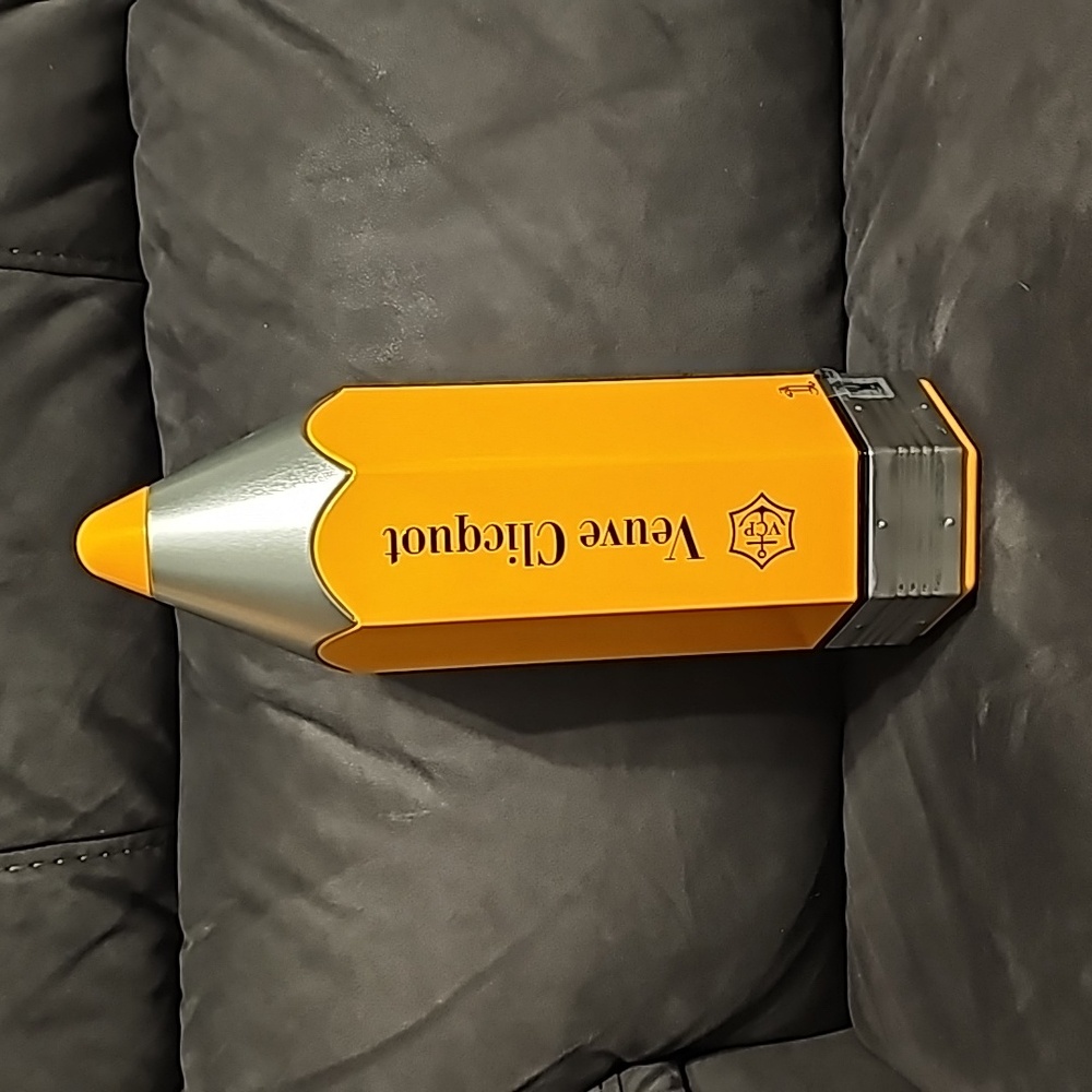 Veuve Clicquot Champagne Orange Pencil Metal Tin 5M Collectors Edition